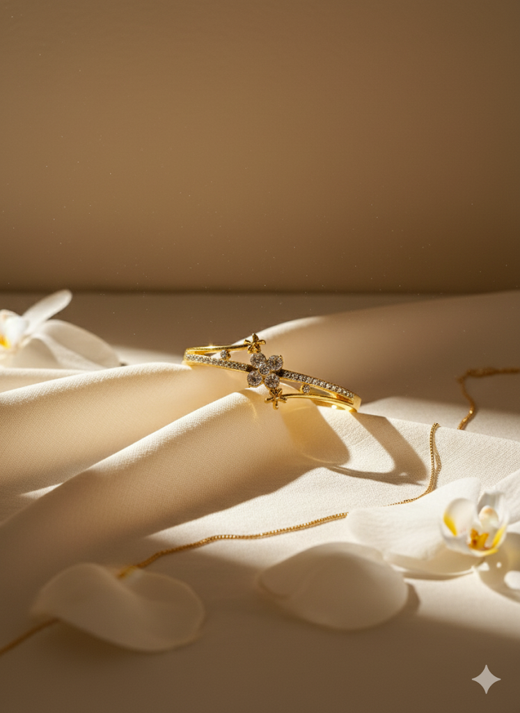 Luxury Elegant Flower Bracelet with Cubic Synthetic Zirconia Stones And Full Accents, High-End Fashion Jewelry Perfect for Anniversaries, Weddings, Gifts for Close Friends, And Holiday Presents. A Versatile Daily Accessory.