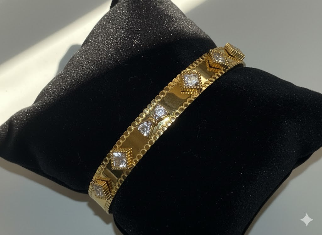 Beautiful gold plated with stone bangle