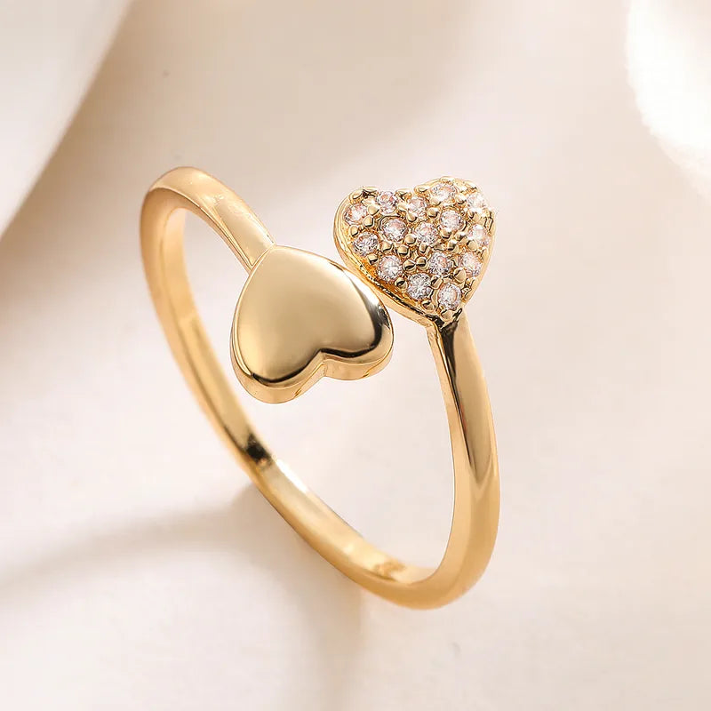 Heart shape adjustable ring