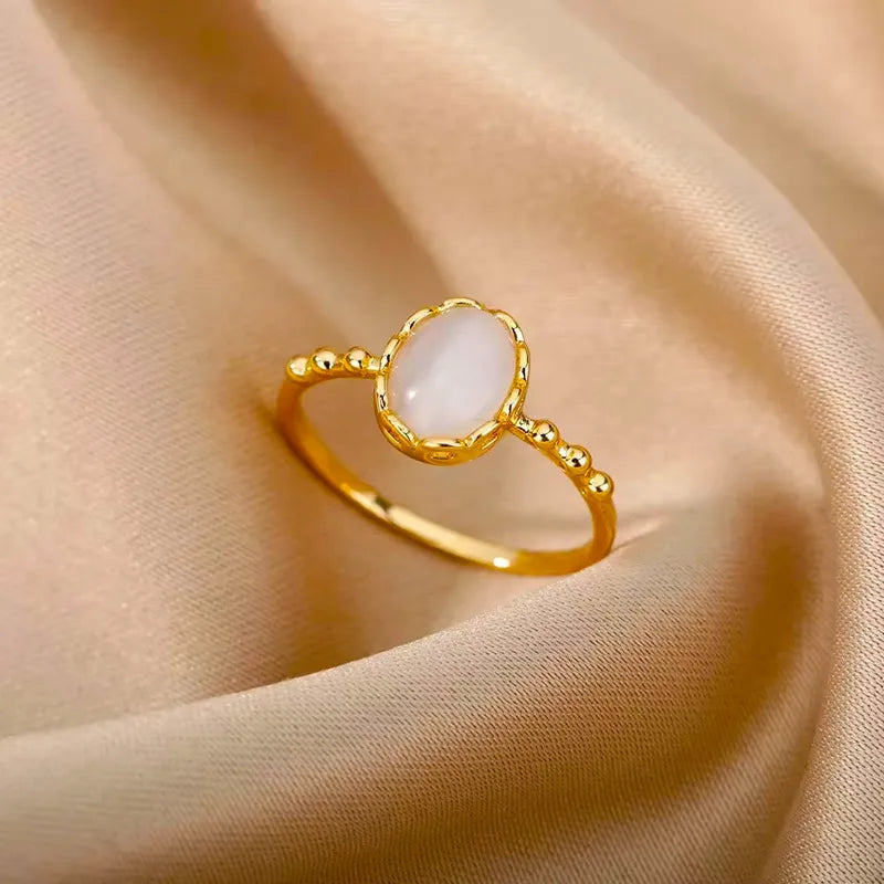 Real Gold Plated 18K Gold Stainless Steel Simple Style Waterproof NonTarnish Open Rings