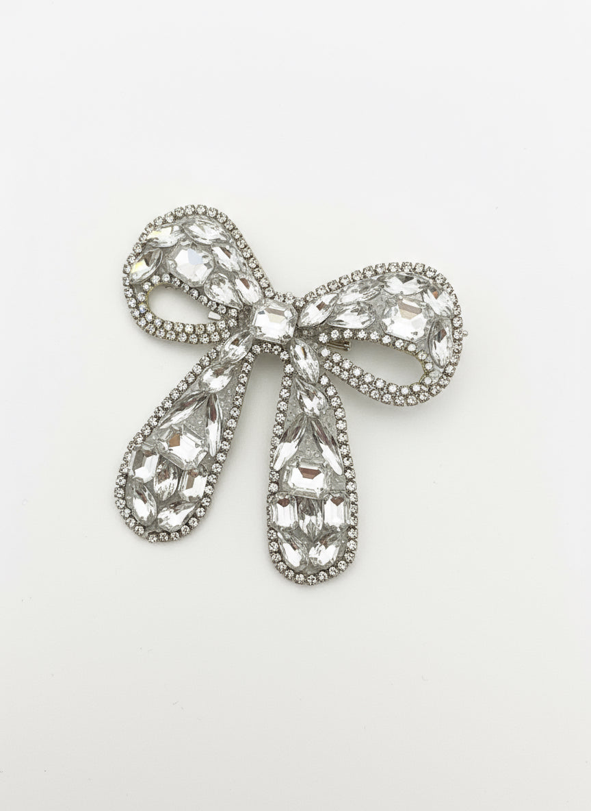 Bow style stone hair pin
