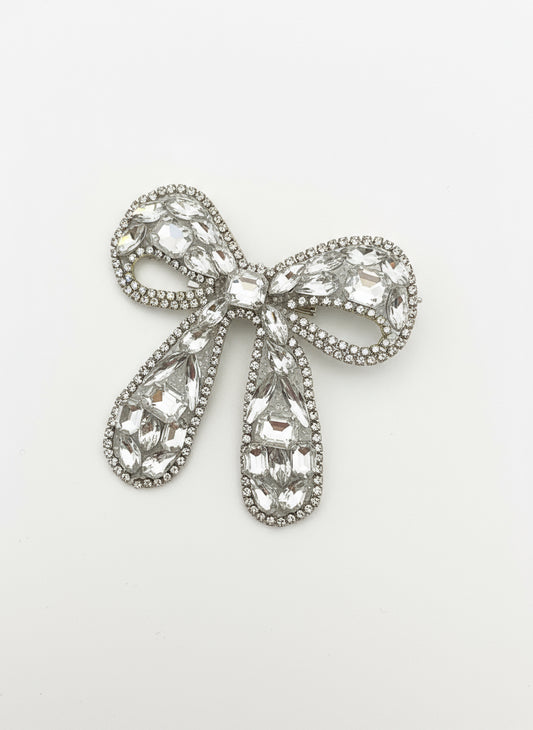 Bow style stone hair pin