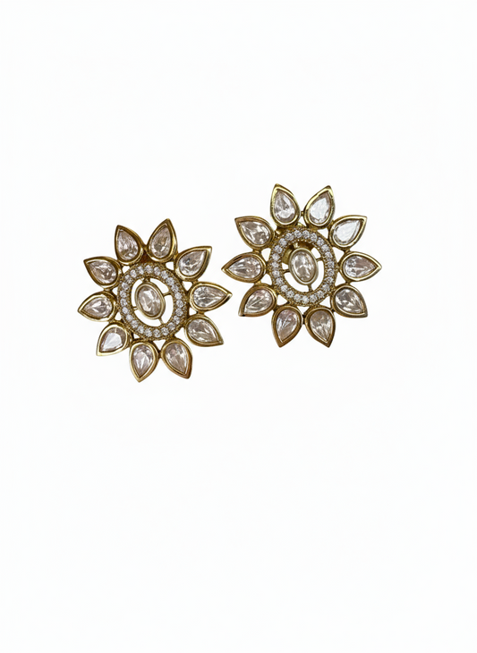 Flower style Kundan studs