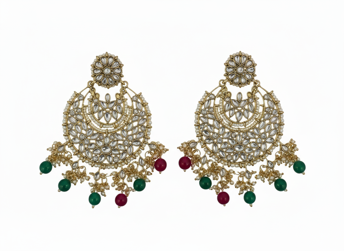 Heavy bridal Kundan set with mang Tika and sider Tika