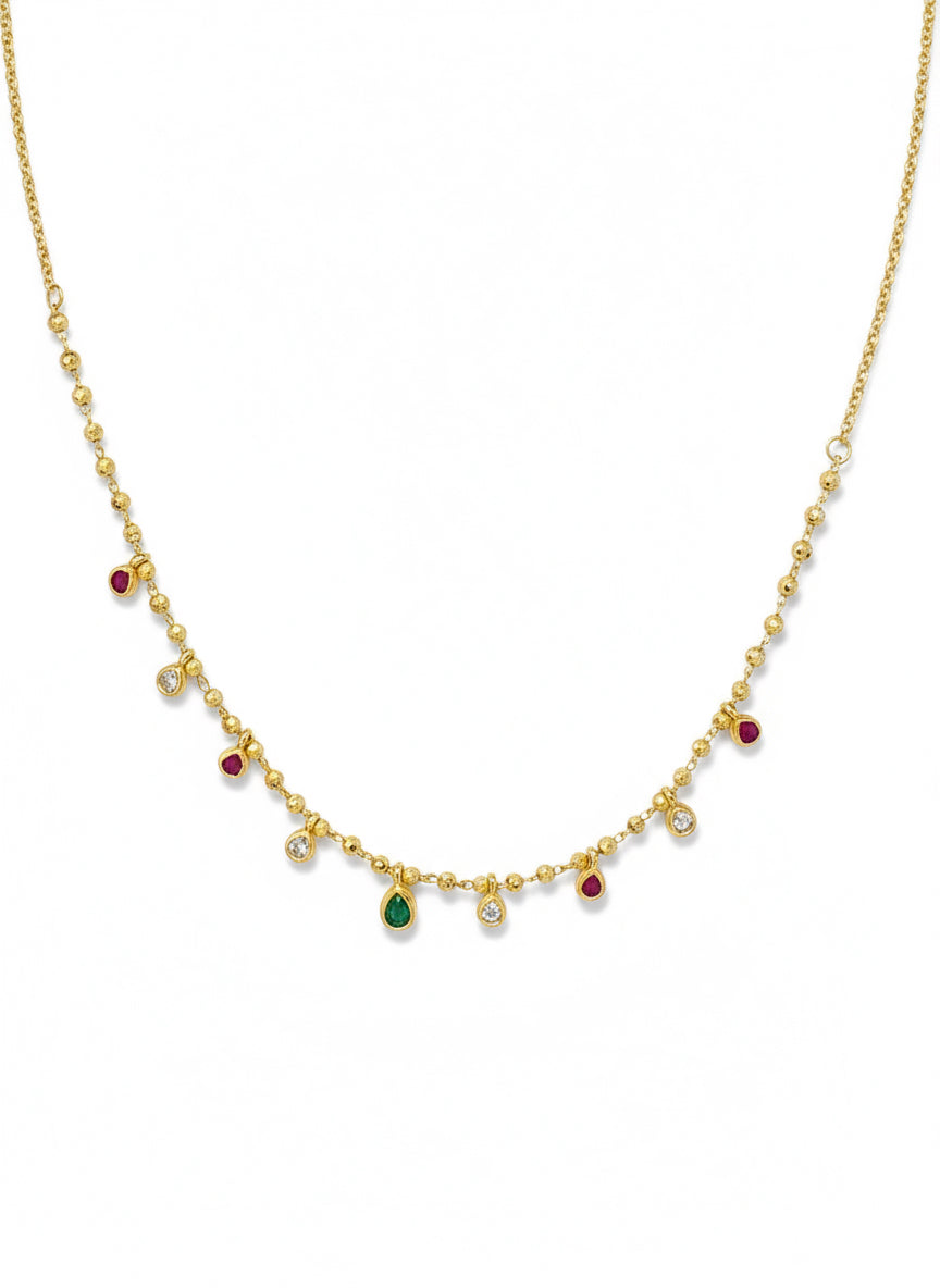 Classic stone chain with gold plated