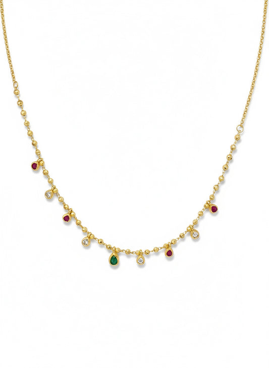 Classic stone chain with gold plated