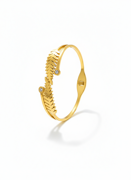 Leaf bracelet with stainless steel