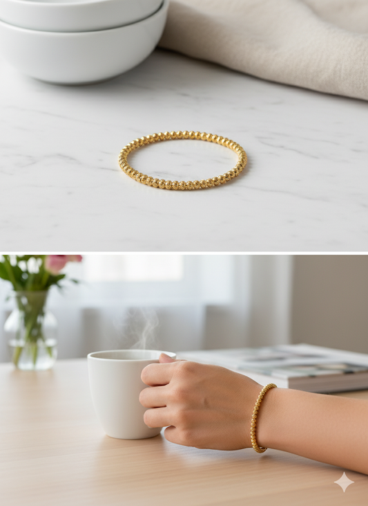 Rope style bangle with 18k gold plated waterproof bracelet bangle