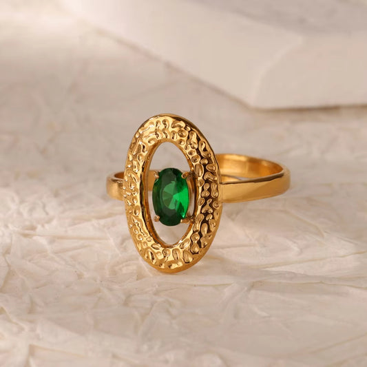 Real Gold plated stainless steel vintage style French style waterproof non tarnish open ring