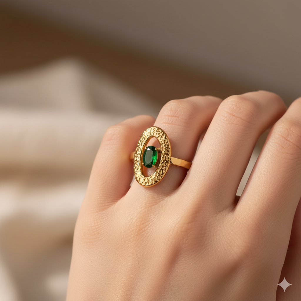 Real Gold plated stainless steel vintage style French style waterproof non tarnish open ring