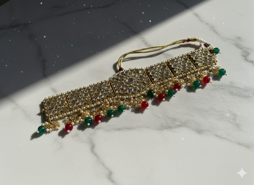 Heavy bridal Kundan set with mang Tika and sider Tika