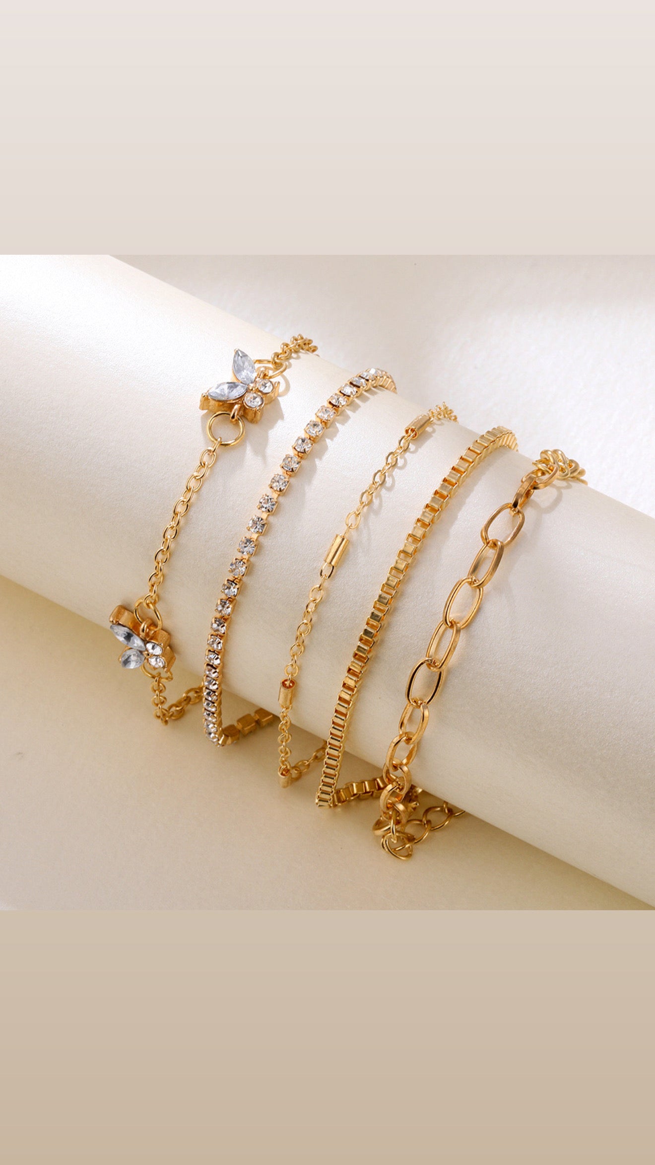 ✨ Elegant Gold Layered Bracelet Set
