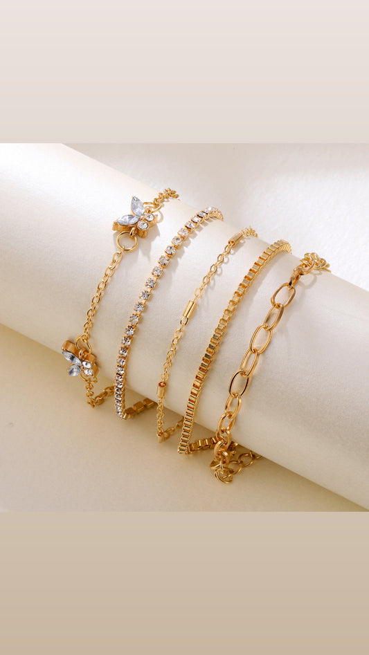 ✨ Elegant Gold Layered Bracelet Set