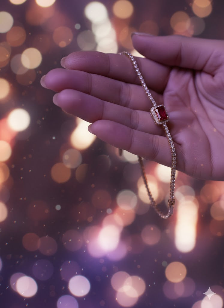 Elegant Garnet stone bracelet