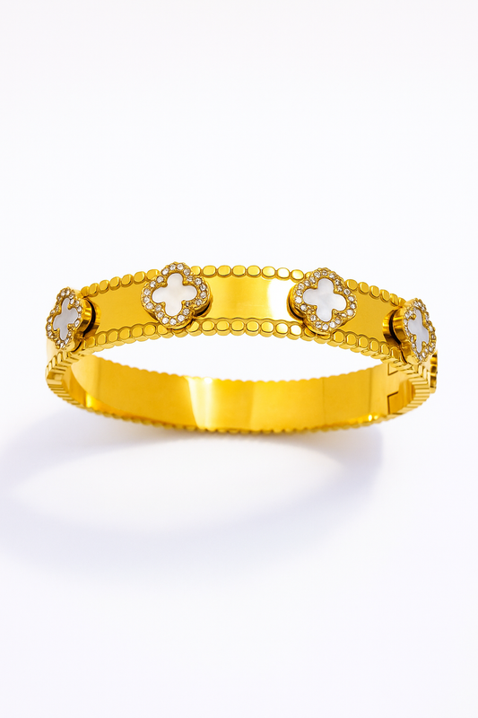 Golden Clover Elegance Bangle