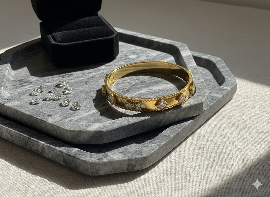 Beautiful gold plated with stone bangle