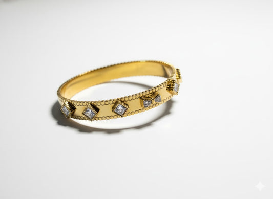 Beautiful gold plated with stone bangle