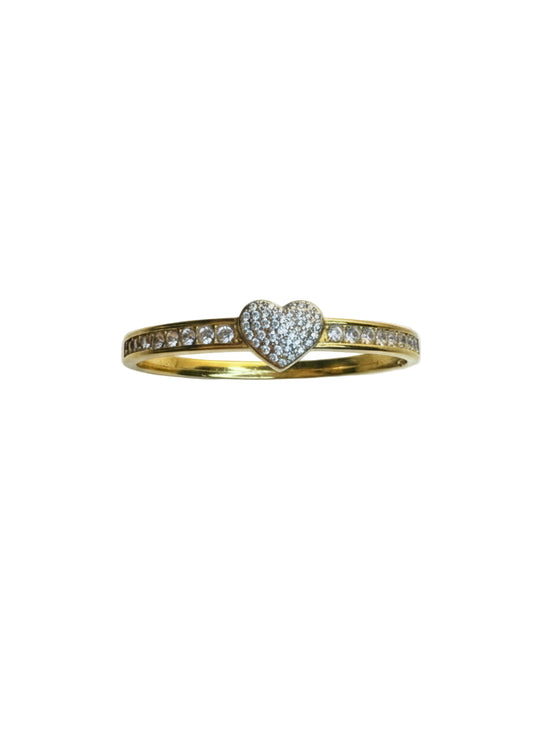 Golden heart bangle