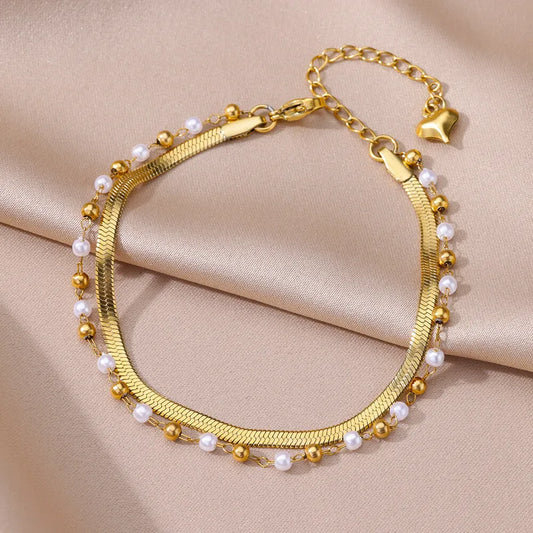 do Stainless Steel Artificial Gemstones Anklet