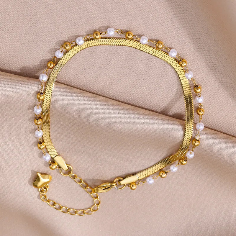 do Stainless Steel Artificial Gemstones Anklet