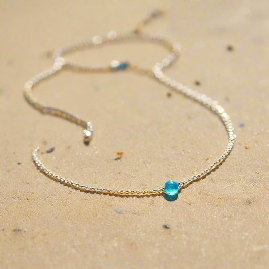 Simple style colorful Stainless Steel Artificial Gemstones Anklet