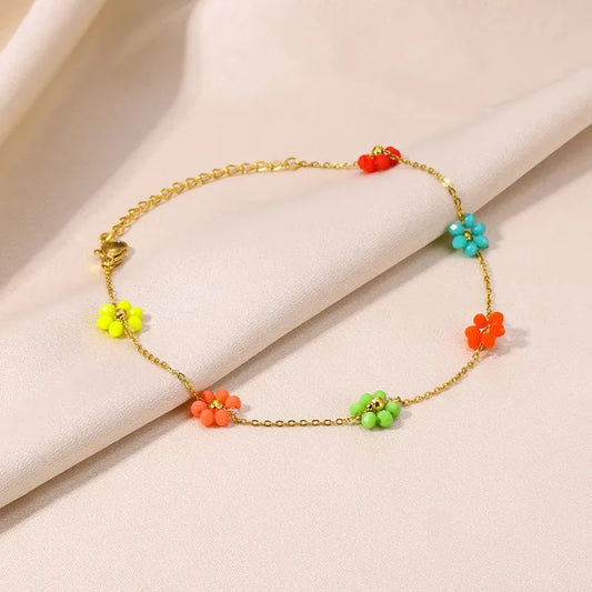 colorful Gemstones Anklet