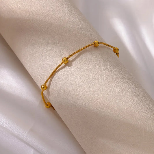 Simple Style Commute Geometric Stainless Steel Artificial Gemstones Anklet