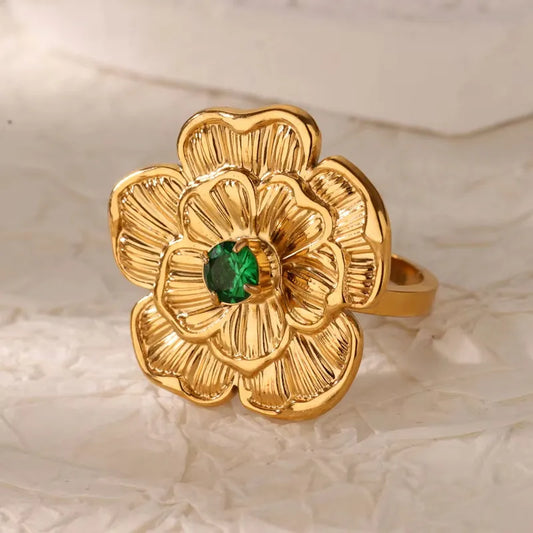 PVD Coated Real Gold Plated 18K Gold Geometric 304 Stainless Steel Vintage Style French Style Waterproof Non Tarnish Open Rings
