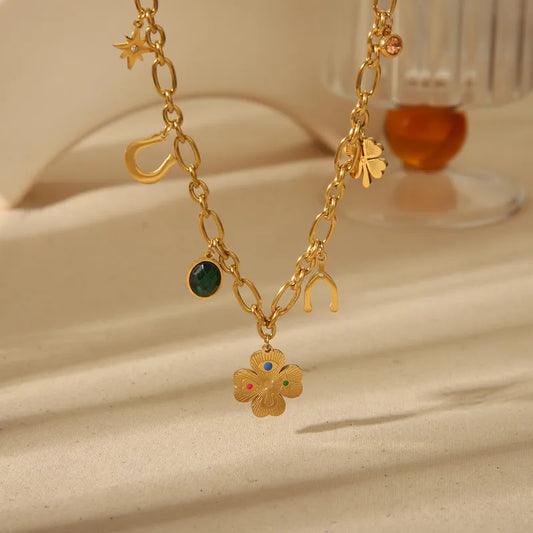Necklace Acrylic flower chain