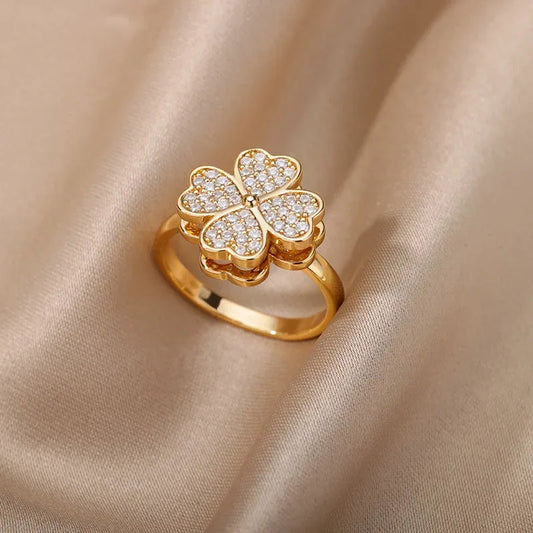 Rose gold titanium steel stylish ring